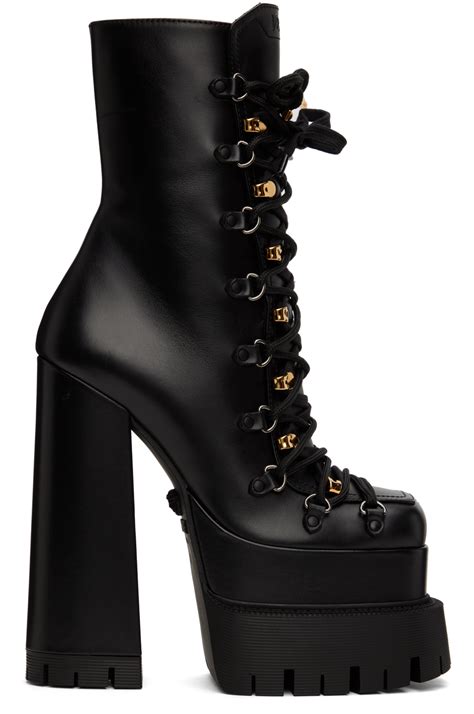 versace platform heel boots.